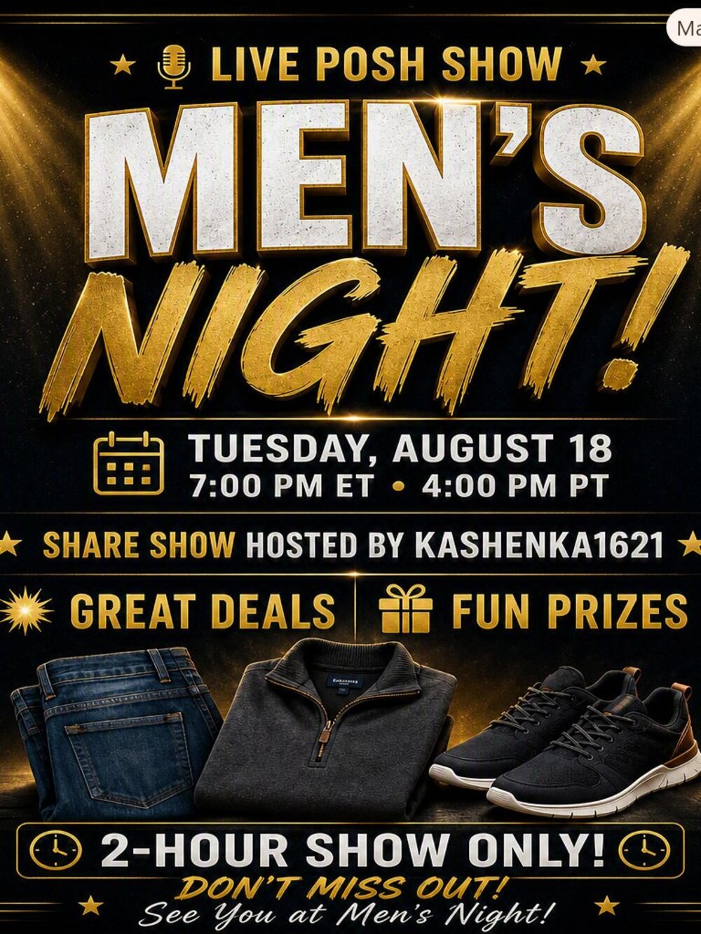 Men's clothing night!